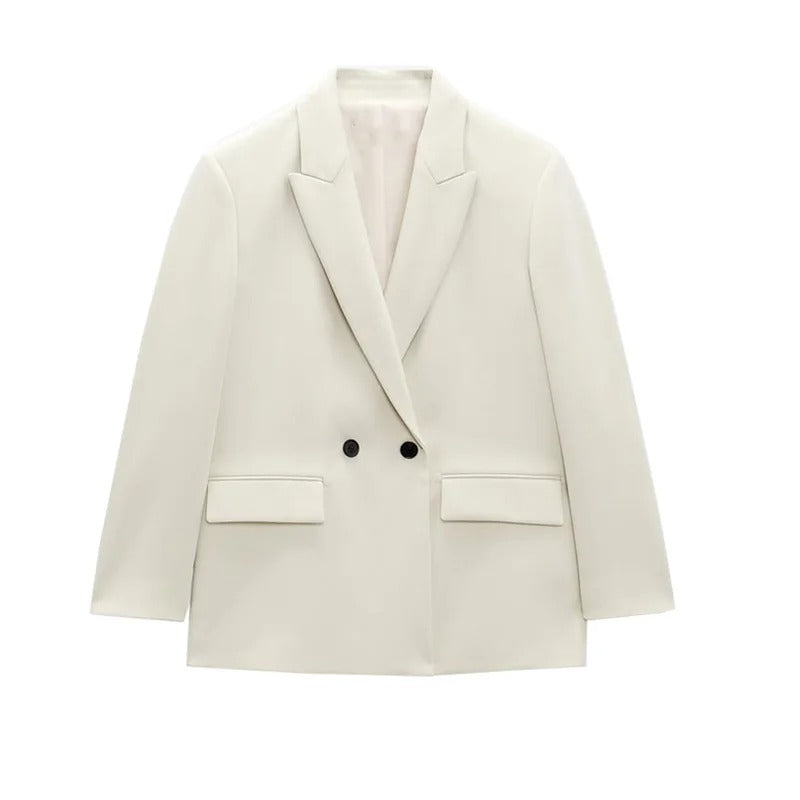 Street Wave Oversized Blazer For Women Trendy Versatile Jacket With Structured Silhouette For Modern Office Wear