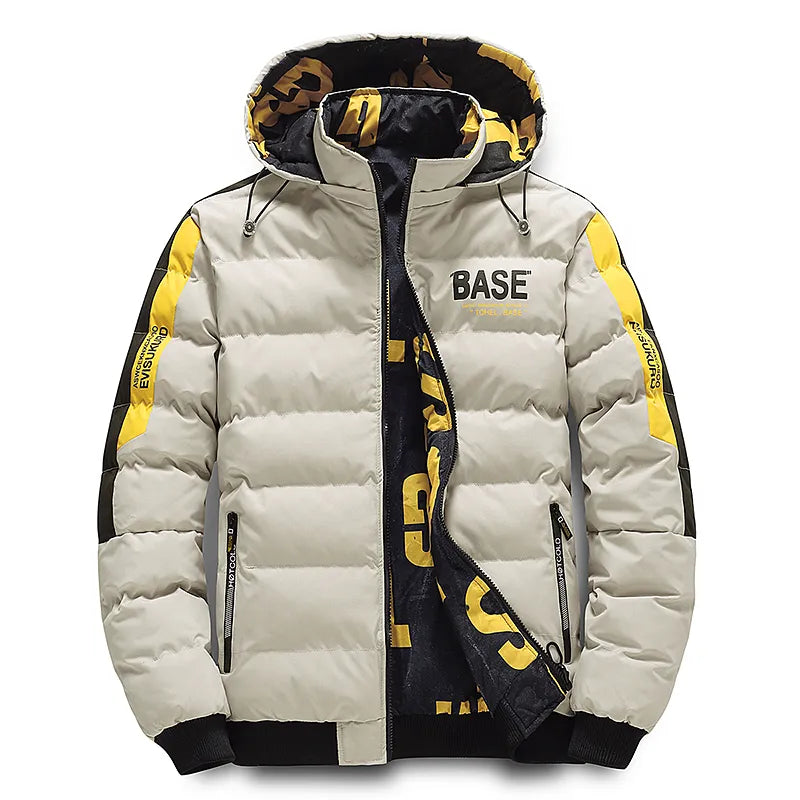 Street-wave Men's Down Winter Jacket - Warm Puffer Coat With Hood For Cold Weather
