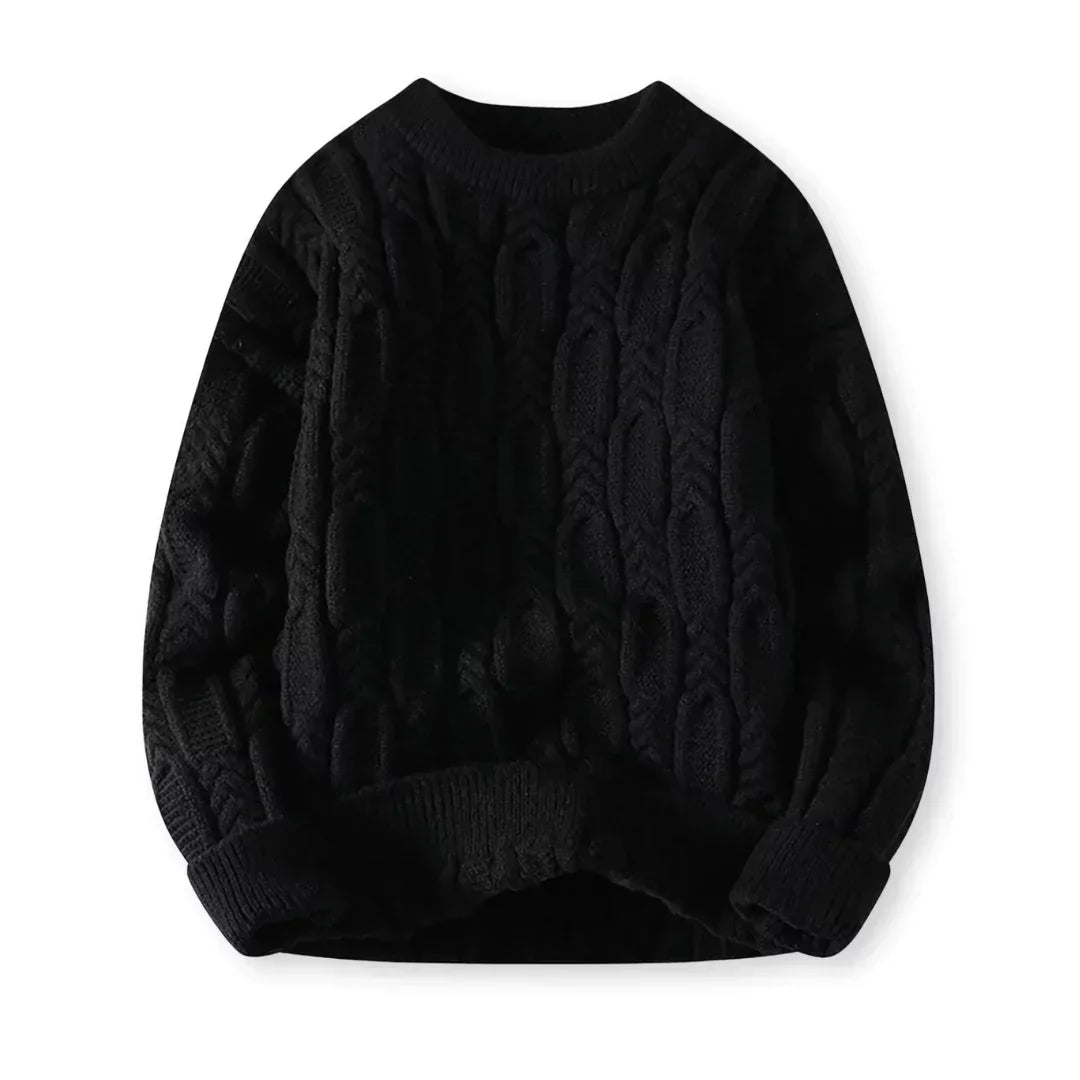 Street-wave Men's Cable Knit Sweater, Classic Warmth and Timeless Elegance for Everyday Wear