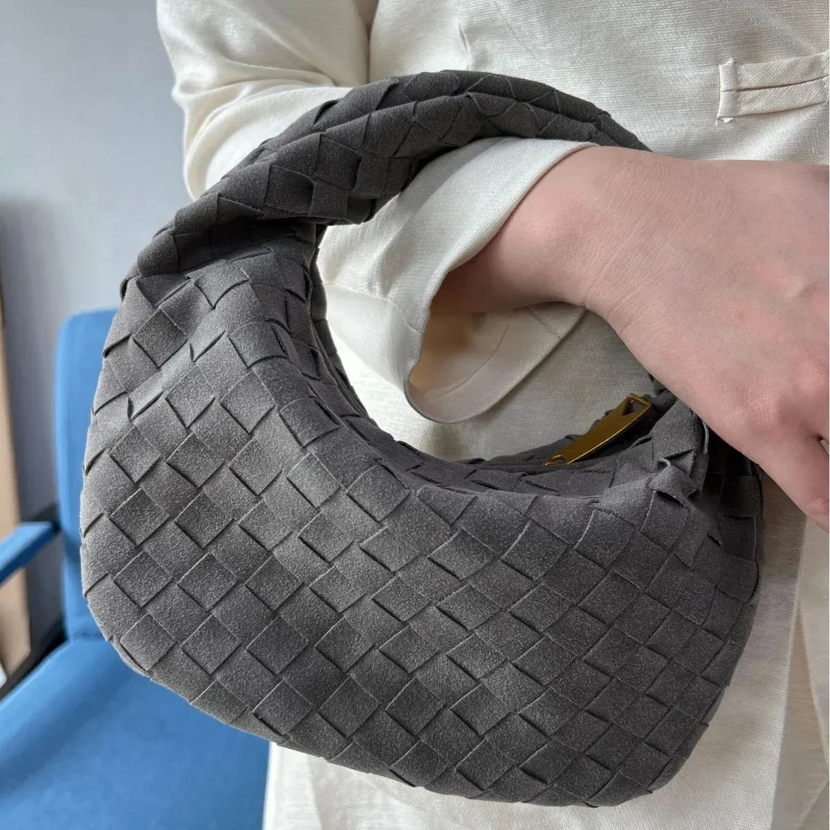 Street-wave | Schicke Graue Gewebte Handtasche - Street-wave