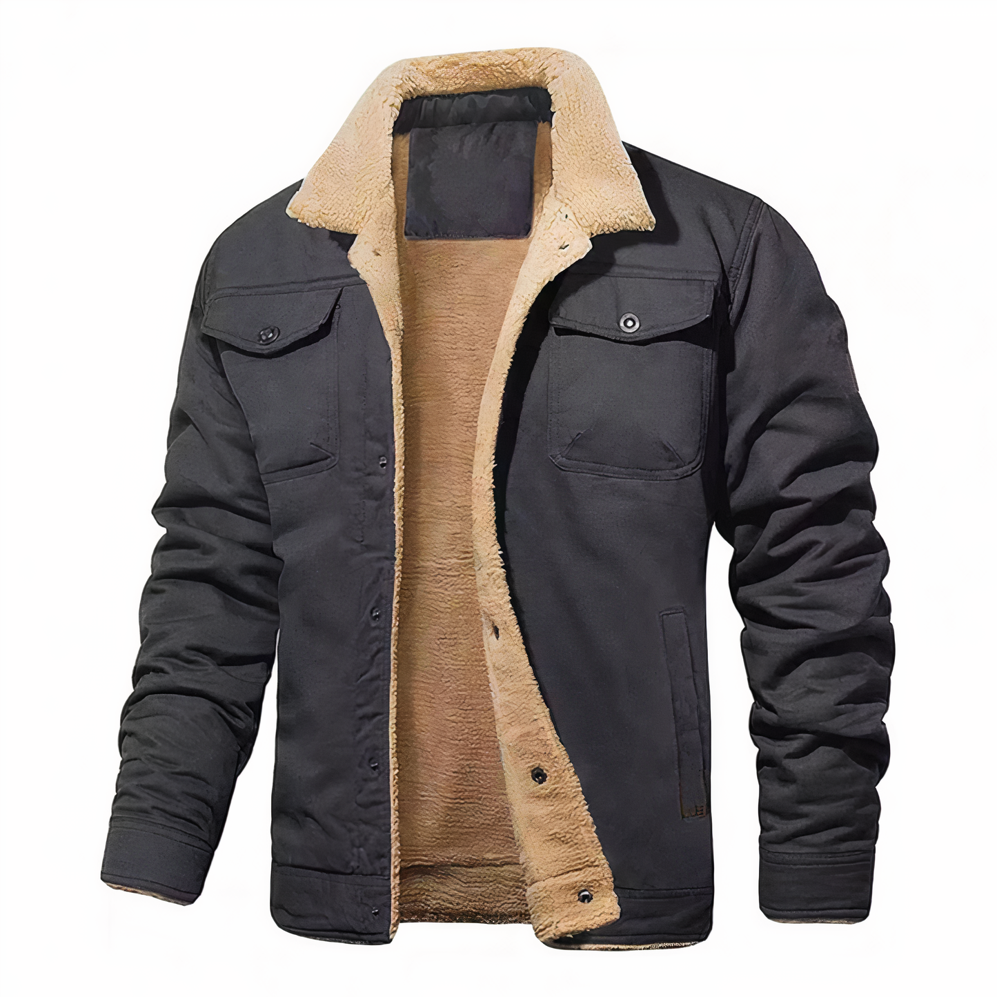 Street Wave Premium Winter Bomber Jacket With Tan Sherpa Lining For Urban Fashion Enthusiasts