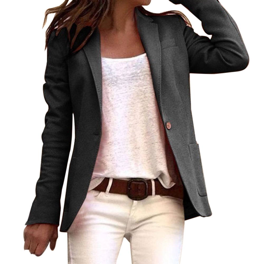 Street-Wave Blazer With Revers Lapel Classic Fit For Professionals Polished Officewear