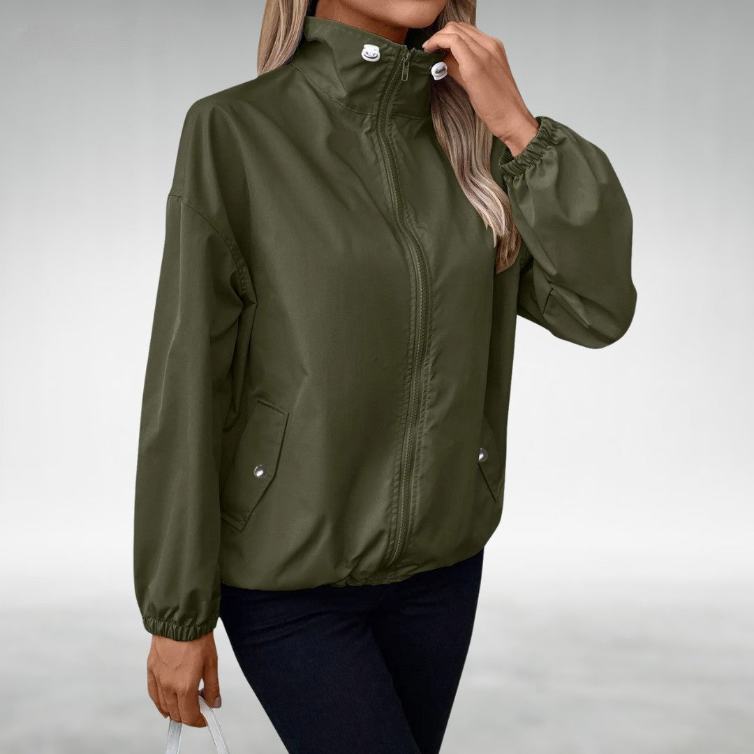 Street Wave Lightweight Zip Up Jacket With High Collar For Women Versatile Fall Wardrobe Essential