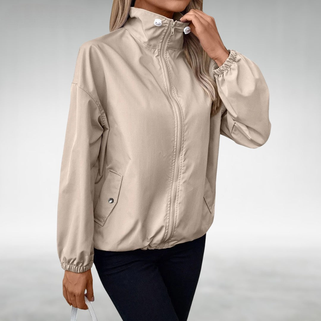Street Wave Lightweight Zip Up Jacket With High Collar For Women Versatile Fall Wardrobe Essential