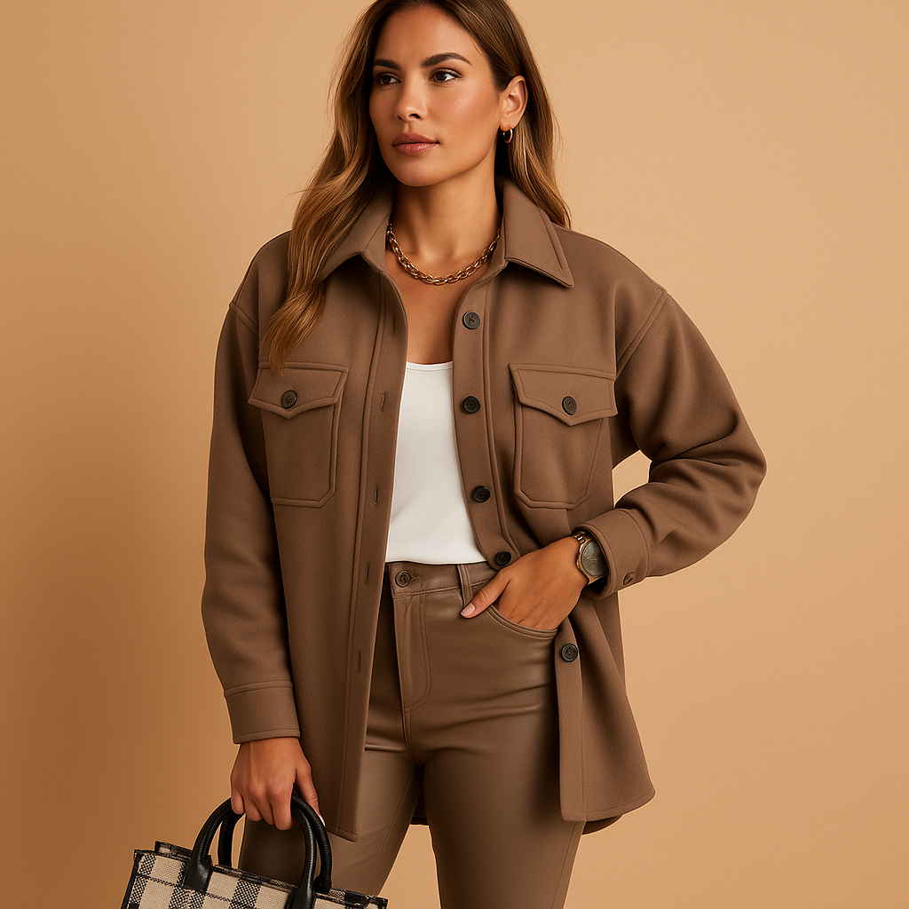 Street-Wave Womens Lightweight Transitional Jacket With Front Pockets And Button Closure