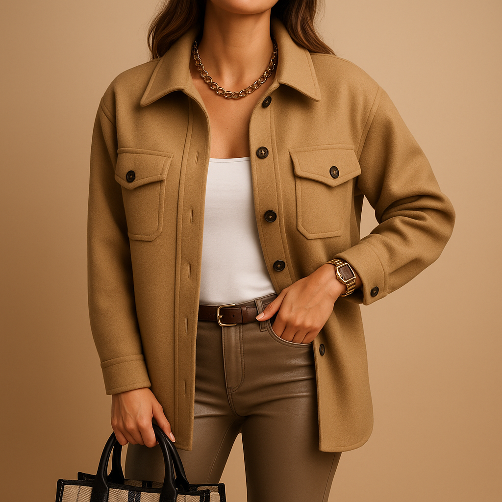 Street-Wave Womens Lightweight Transitional Jacket With Front Pockets And Button Closure