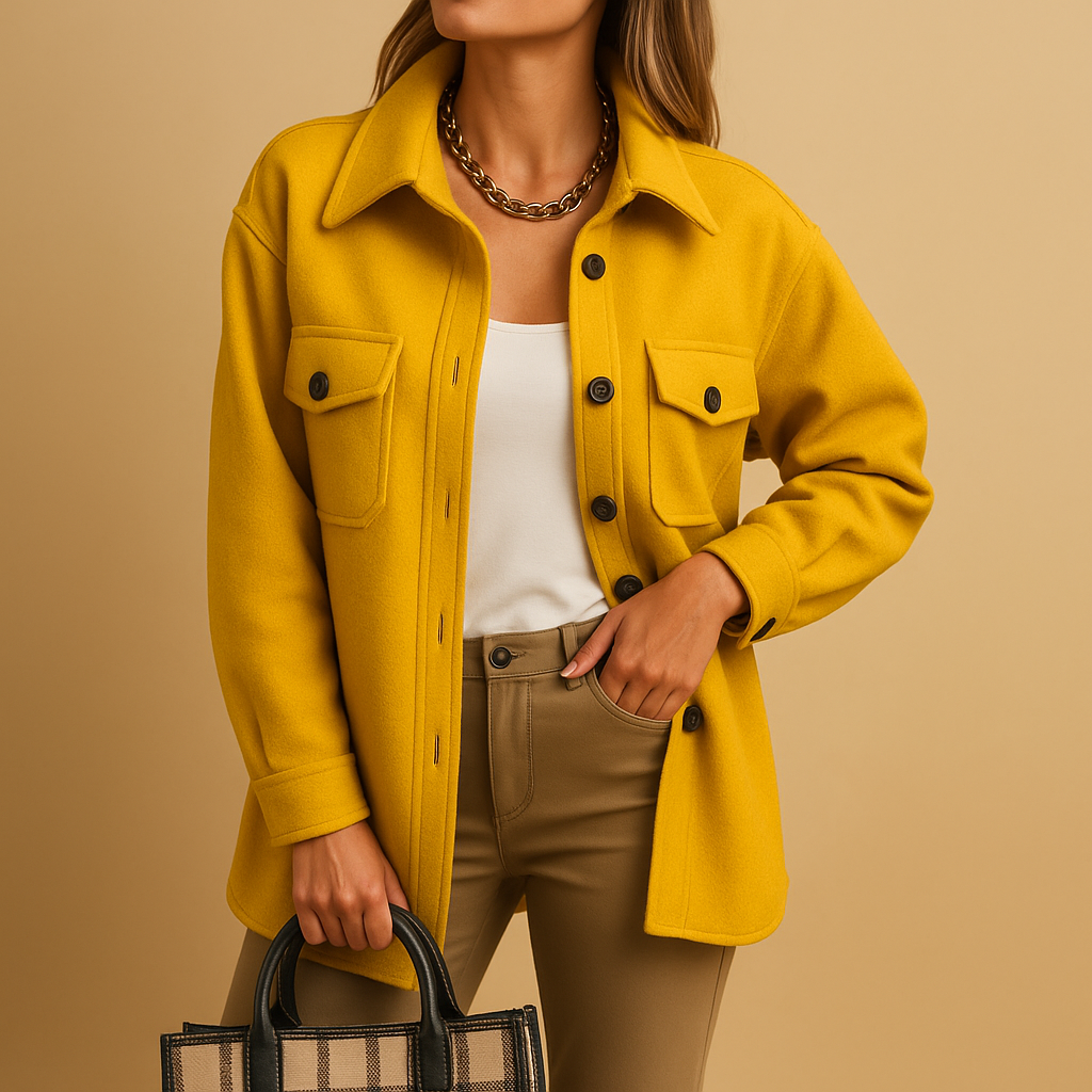 Street-Wave Womens Lightweight Transitional Jacket With Front Pockets And Button Closure