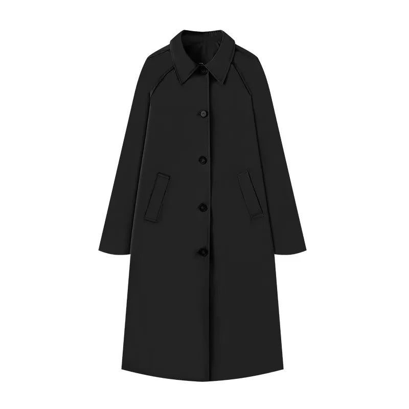 Street-Wave Long Trench Coat Button Closure For Women With Timeless, Elegant Urban Outerwear