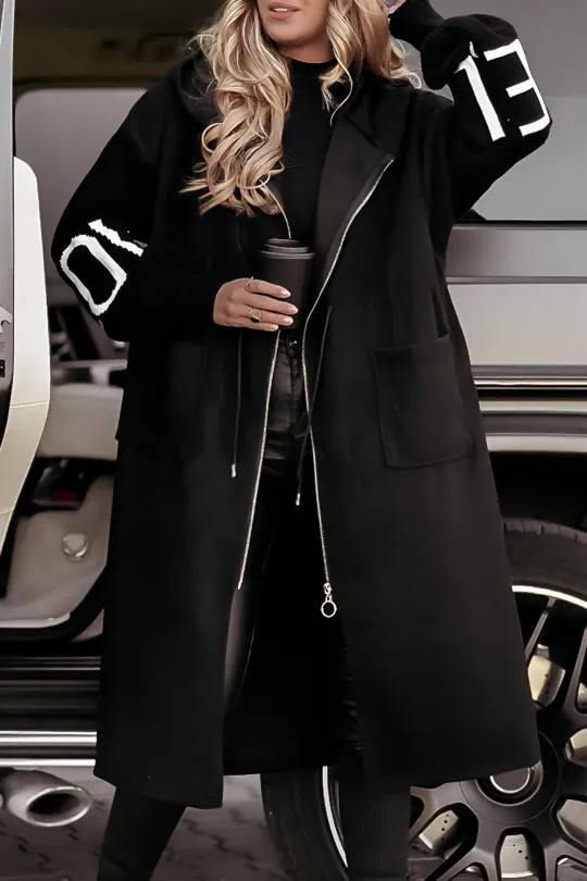 Street-Wave Long Padded Winter Coat With Hood And Knit Sleeve Details For Women Cozy And Stylish