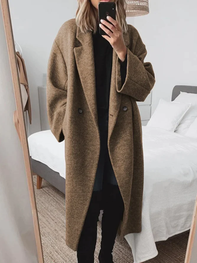 Street Wave Oversized Winter Jacket With Warm Lining For Plus Size Women Minimalist Cozy Coat