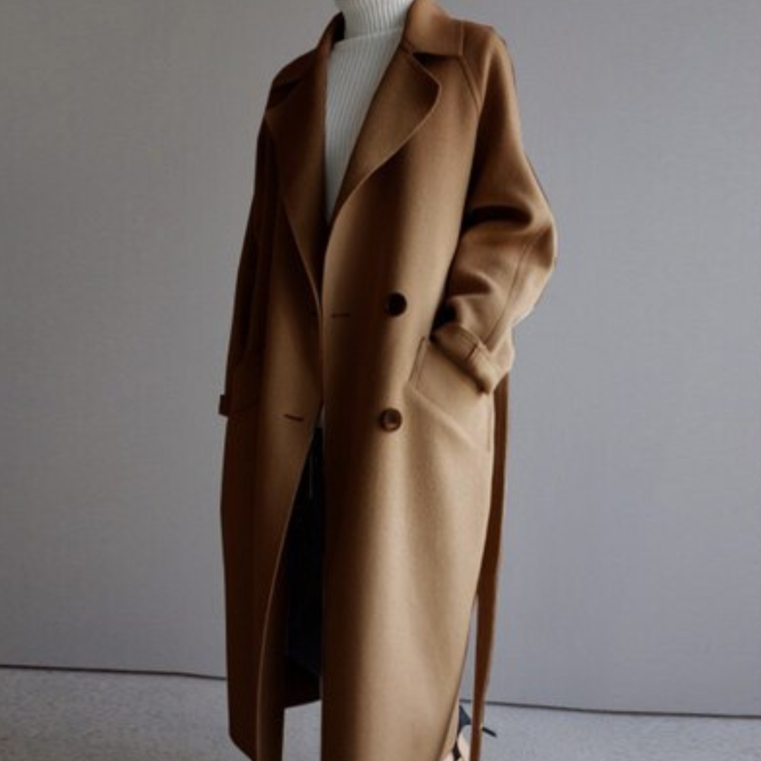 Street-wave Long Belted Winter Coat for Women Warmth and Style with Functional Pockets
