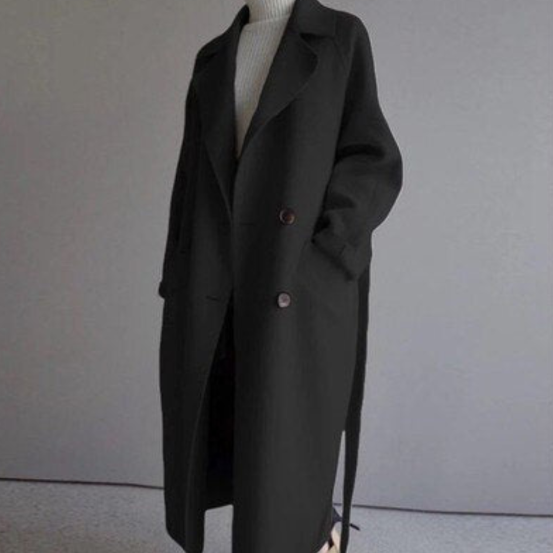 Street-wave Long Belted Winter Coat for Women Warmth and Style with Functional Pockets