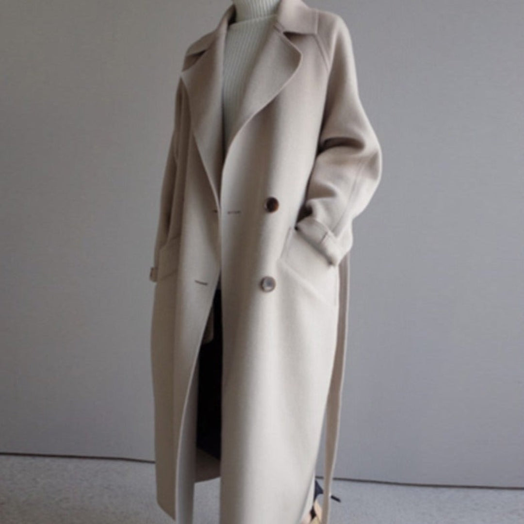 Street-wave Long Belted Winter Coat for Women Warmth and Style with Functional Pockets