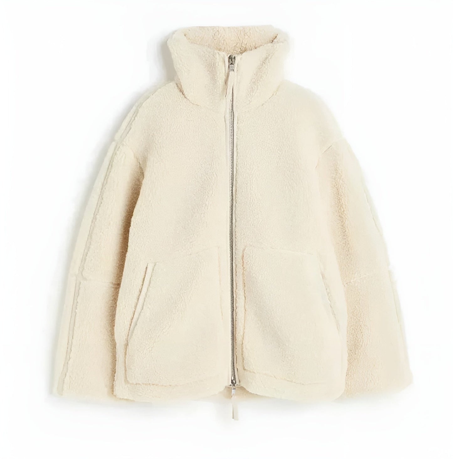 Street Wave Oversized Fleece Jacket For Women Plush Warmth Zip Front Cozy Style Design