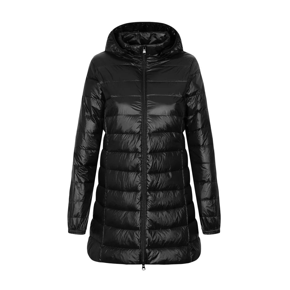Street-wave Puffer Jacket For Women With Hood Warm Insulation Cozy Comfort All Season Ready
