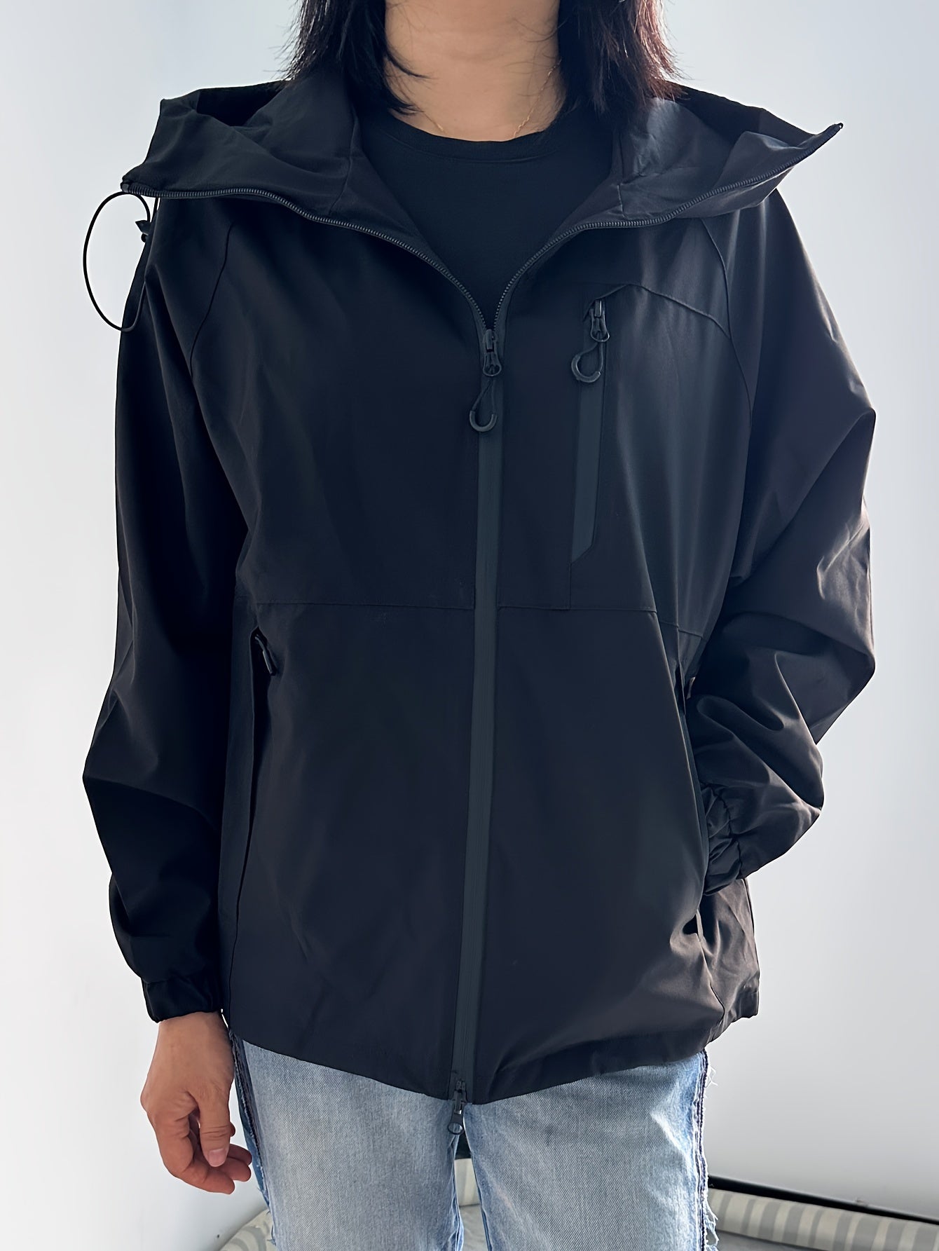 Waterproof Hooded Jacket For Women Street-wave Lightweight Windproof Rain Protection For Everyday Outdoors