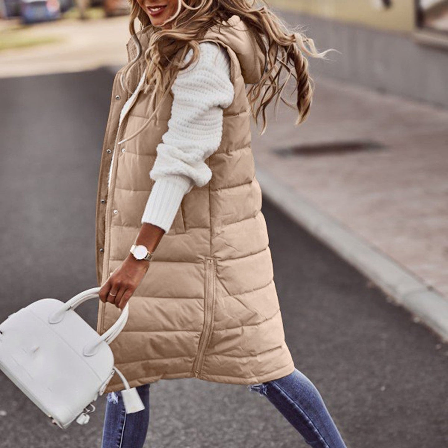Puffer Vest Streetwave Oversized Hooded Quilted Insulated For Women Warmth And Style