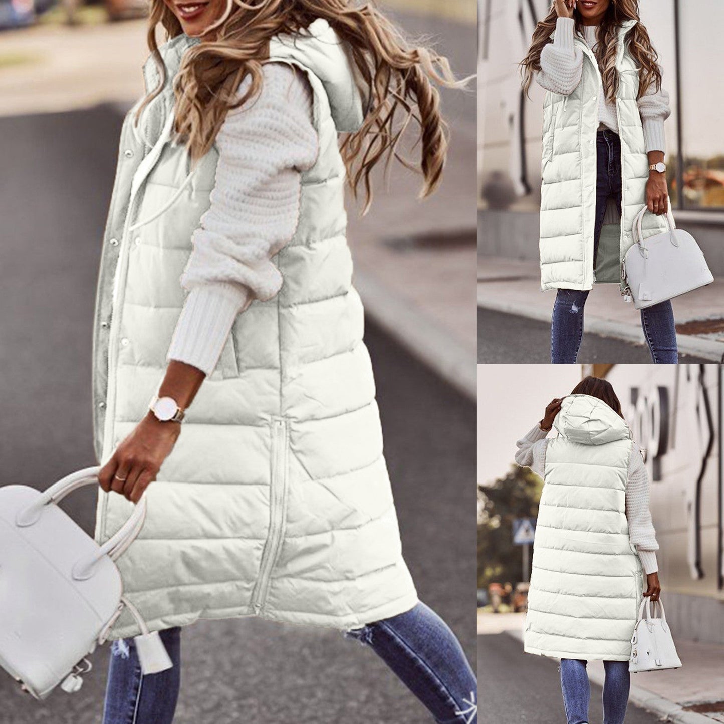 Puffer Vest Streetwave Oversized Hooded Quilted Insulated For Women Warmth And Style