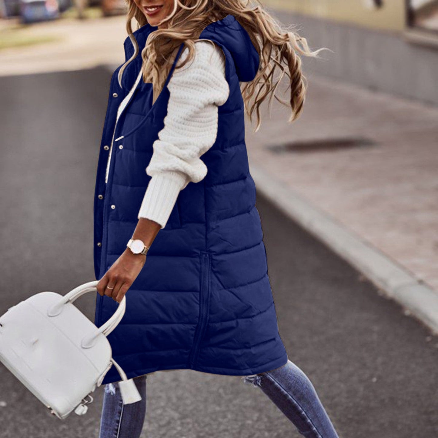 Puffer Vest Streetwave Oversized Hooded Quilted Insulated For Women Warmth And Style