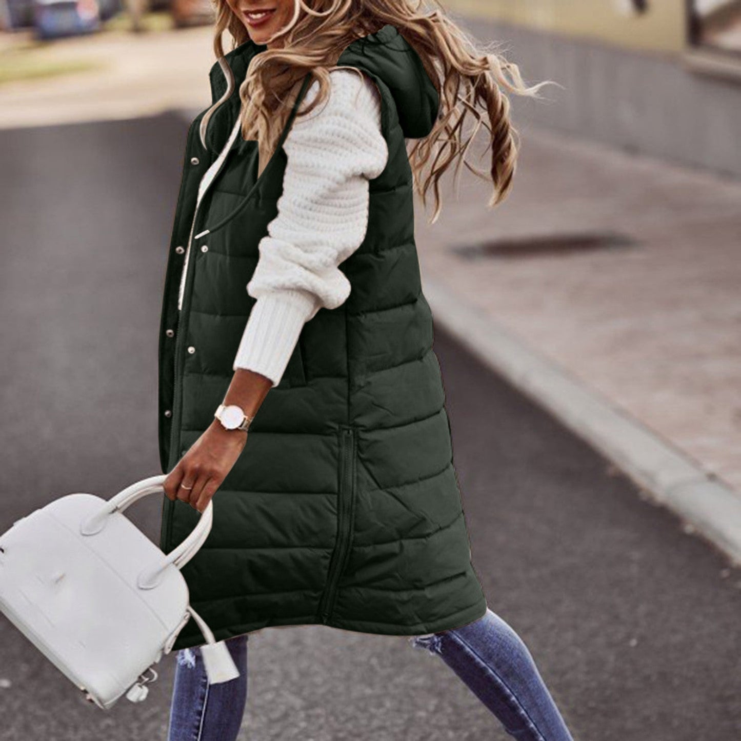 Puffer Vest Streetwave Oversized Hooded Quilted Insulated For Women Warmth And Style