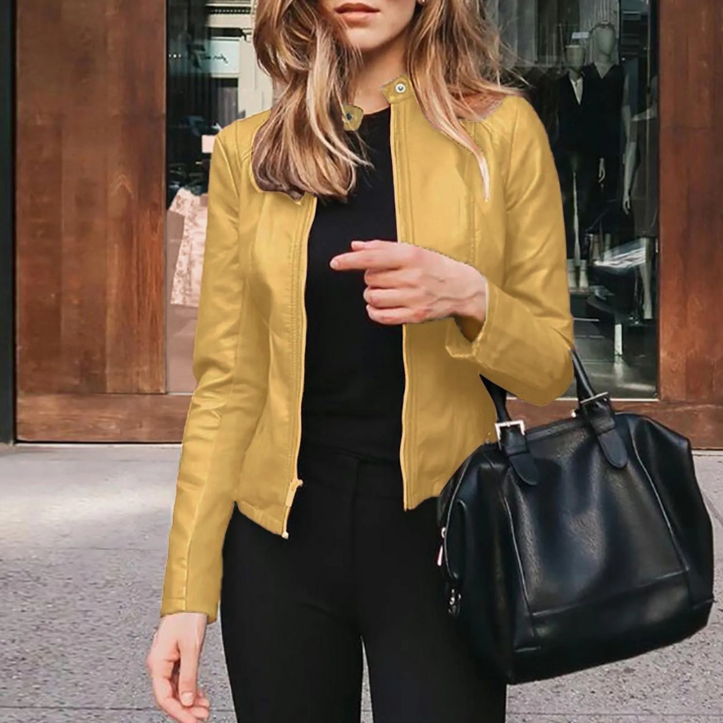 Street-Wave Women's Biker Summer Jacket With Distinctive Cutouts Chic Lightweight Style For Modern Women