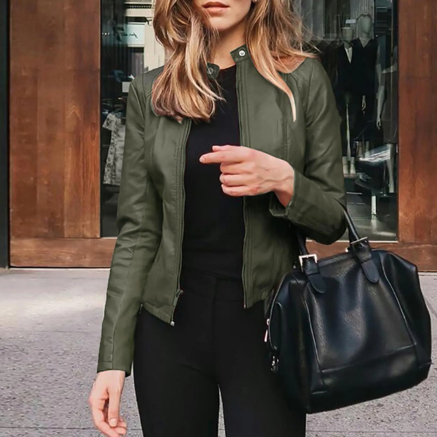 Street-Wave Women's Biker Summer Jacket With Distinctive Cutouts Chic Lightweight Style For Modern Women