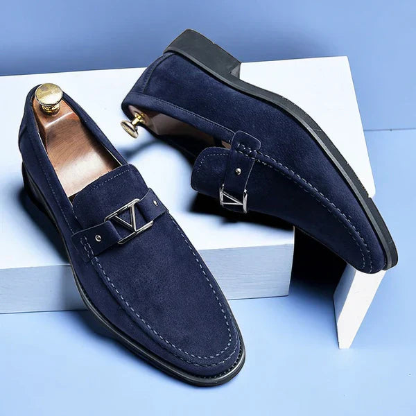 Orthopedic Men's Shoes By Street-Wave For Comfort And Elegance Velour Leather Buckle Loafers For The Modern Gentleman