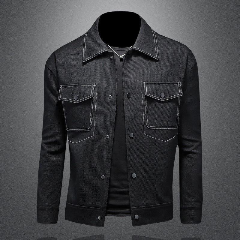 Street-Wave Casual Jacket With Two Large Chest Pockets For Urban Men All Day Comfort And Premium Fabric