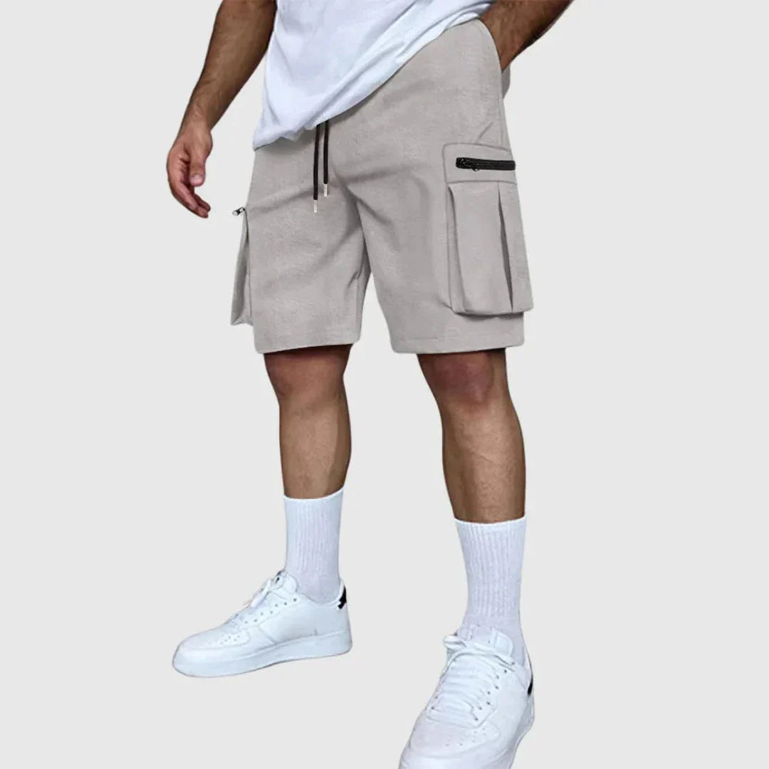 Dan Multi-Pocket Utility Cargo Shorts For Men Poly-Blend Field Shorts With Zip Cargo Pockets Rugged Outdoor Comfort