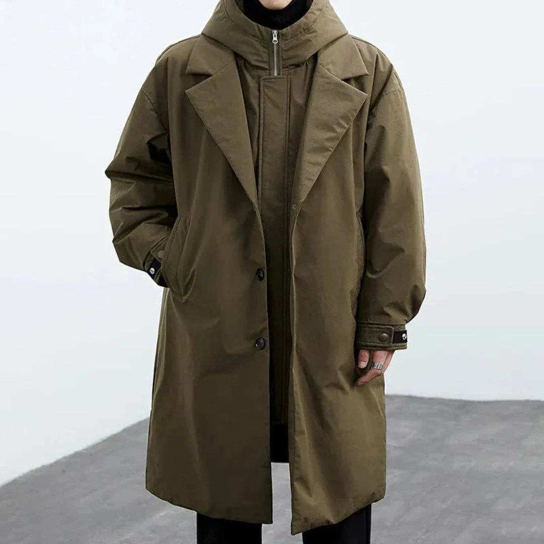 Waylynn Daniel Hooded Trench Coat Unisex Oversized Weatherproof Windbreaker