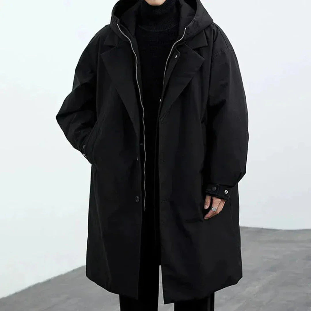 Waylynn Daniel Hooded Trench Coat Unisex Oversized Weatherproof Windbreaker