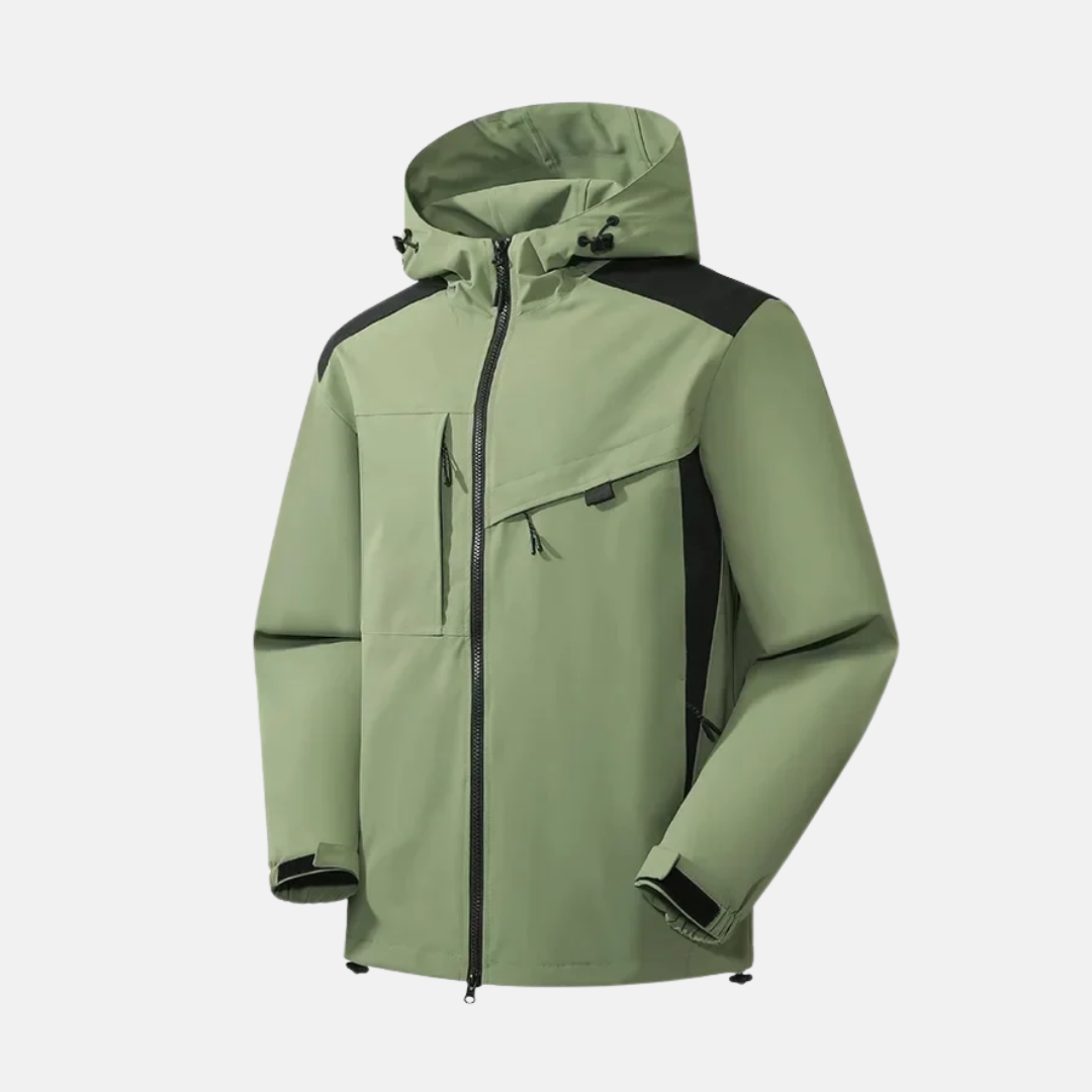 Street-Wave Men’s Weather Resistant Hooded Jacket With Relaxed Fit Zip Pockets And Adjustable Hem