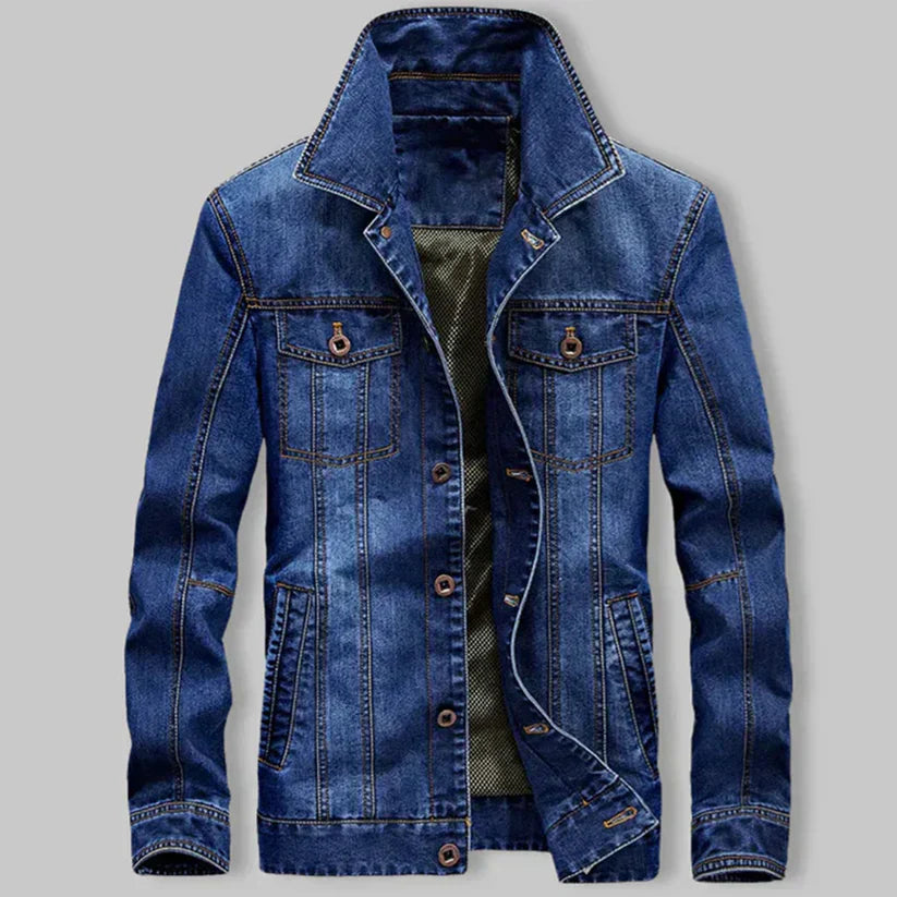 Street-wave Classic Denim Jacket For Men Comfortable Durable Timeless Style Everyday Wardrobe Essential