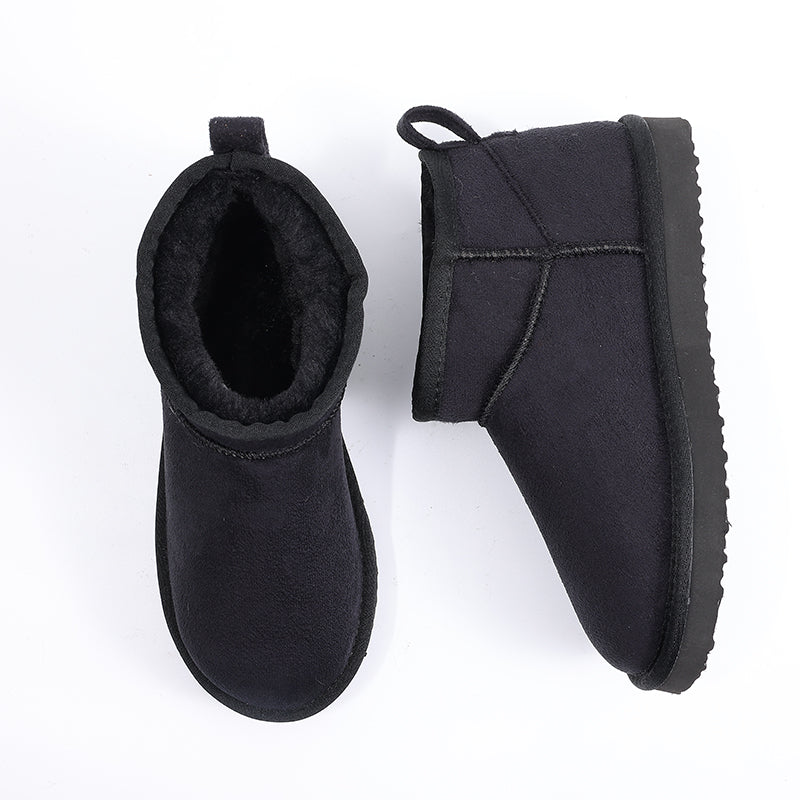 Women's Fuzzy Winter Boots with Soft Lining and Slip-On Design