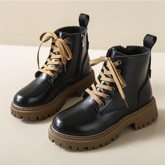 Women's Combat Boots with Lined Interior and Sturdy Sole