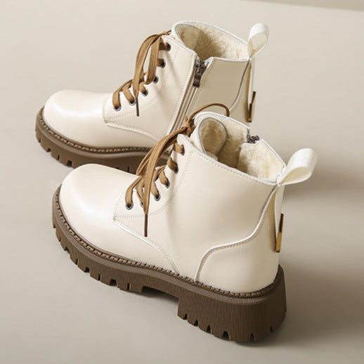 Women's Combat Boots with Lined Interior and Sturdy Design