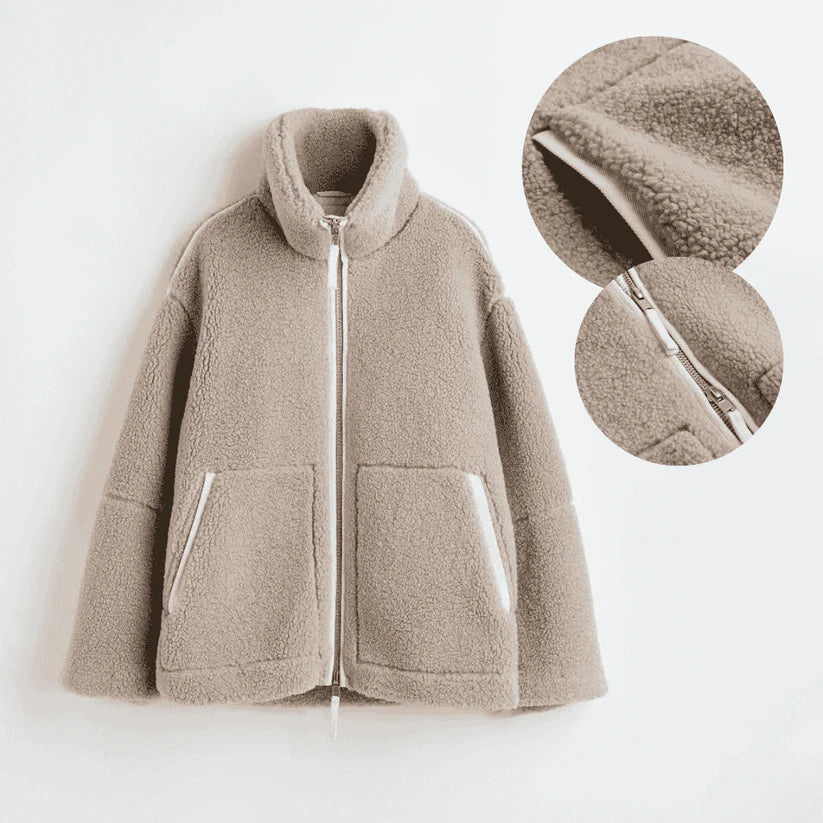 Street-wave Sherpa Coat for Women, Ultra Cozy Warmth, Effortless Casual Chic Outerwear