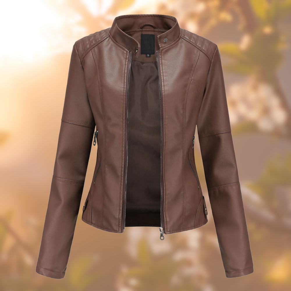 Street-wave Leather Jacket For Women Stylish Cozy Outerwear With Modern Fit And Practicality