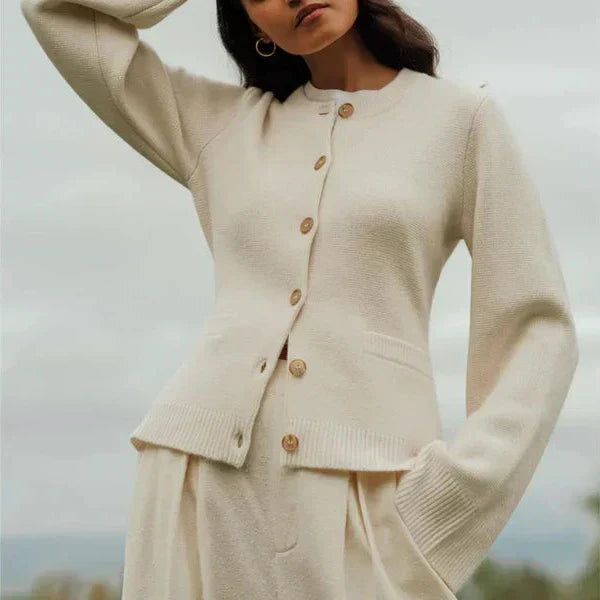 Street-Wave Button Front Cardigan For Women - Autumn Chic Knit Classic Fit Layering