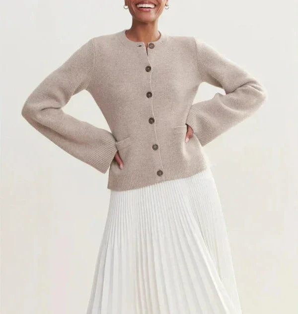 Street-Wave Button Front Cardigan For Women - Autumn Chic Knit Classic Fit Layering