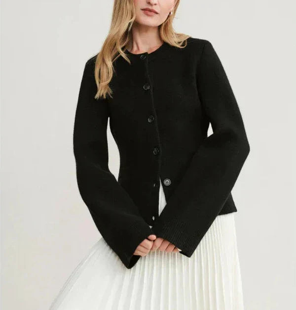 Street-Wave Button Front Cardigan For Women - Autumn Chic Knit Classic Fit Layering
