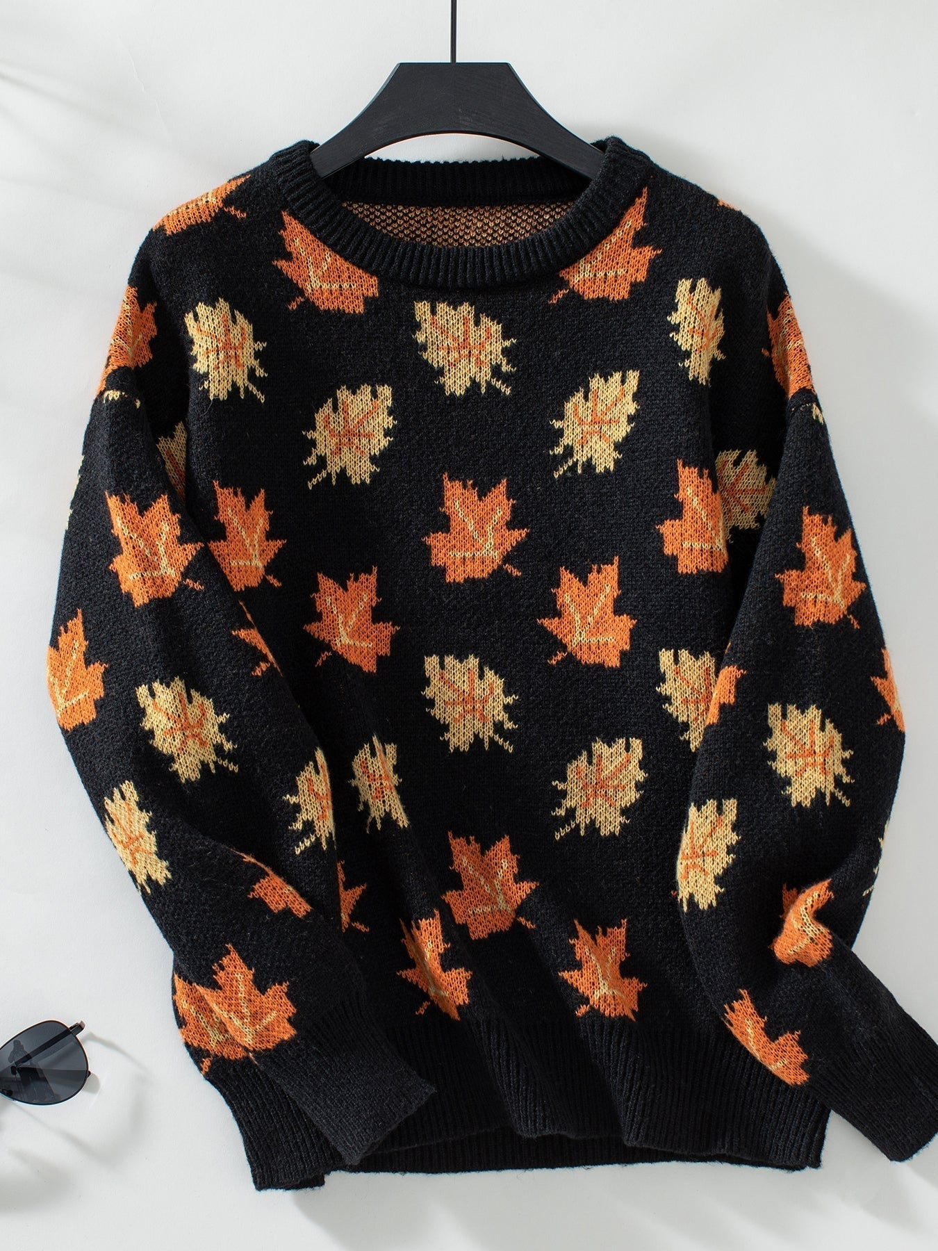 Street Wave Maple Leaf Sweater For Women Cozy Autumn Warmth And Easy Layering Soft Knit Texture