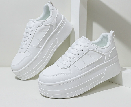 Streetwave Women's Platform Sneaker White Thick Sole Comfort for Everyday Casual Wear