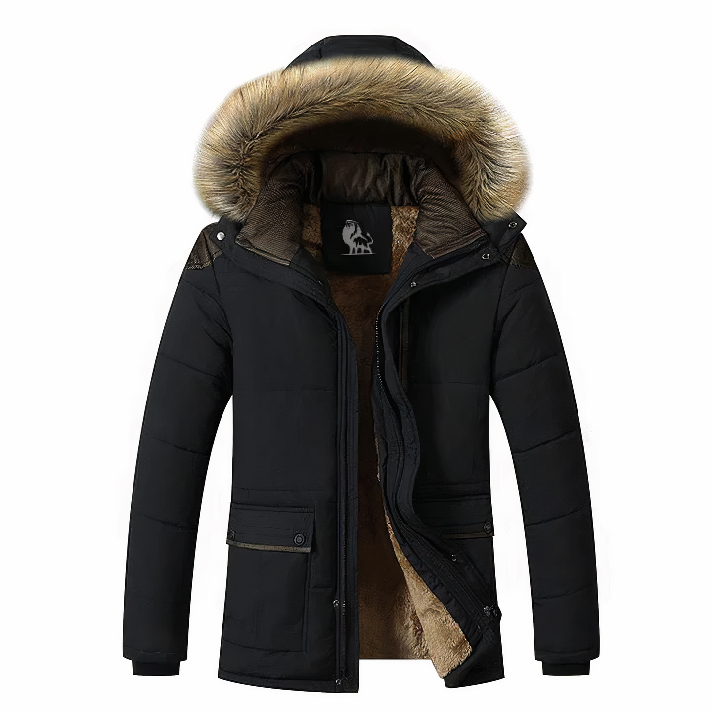 Street-wave Parka With Detachable Fur Hood Insulated Weatherproof Winter Coat For Men And Women