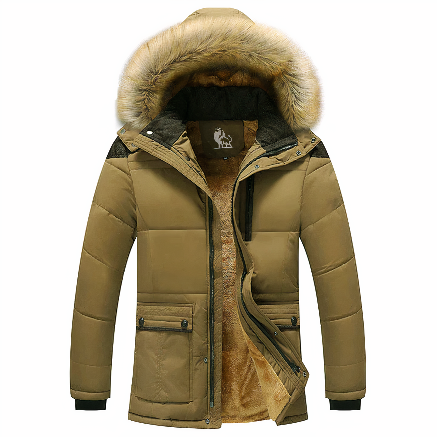 Street-wave Parka With Detachable Fur Hood Insulated Weatherproof Winter Coat For Men And Women