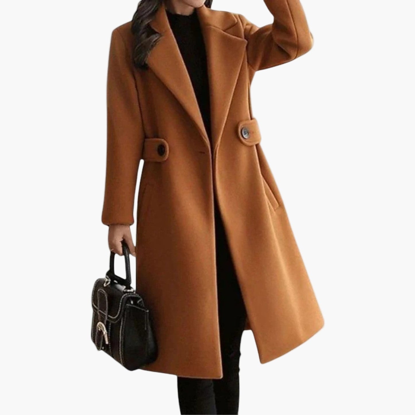 Street Wave Clara Women Warm Formal Long Coat Double Breasted Chic