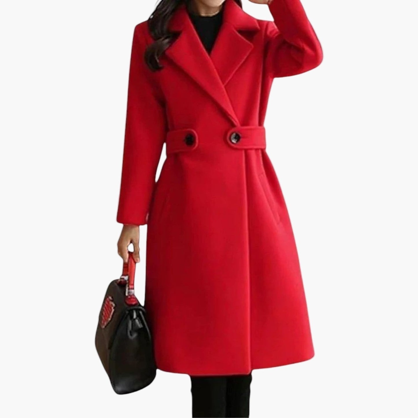 Street Wave Clara Women Warm Formal Long Coat Double Breasted Chic