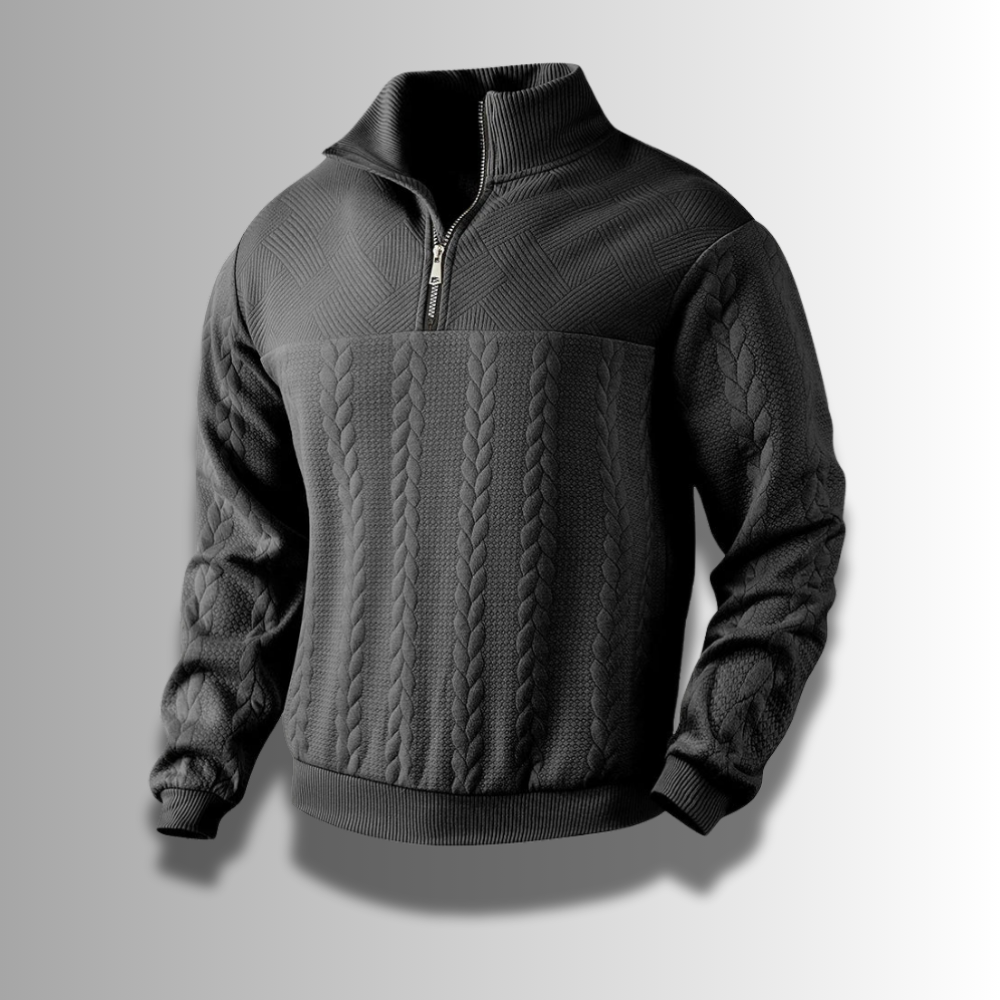 Merino Wool Quarter Zip Pullover For Men By Street Wave Premium Comfort For Office And Casual