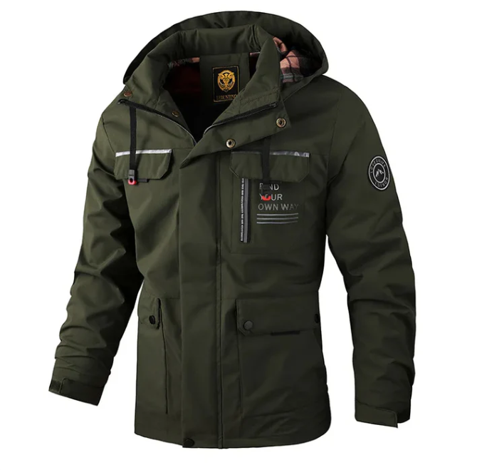 Street-wave Waterproof Winter Jacket For Men, All Weather Protection, Durable Outdoor Gear