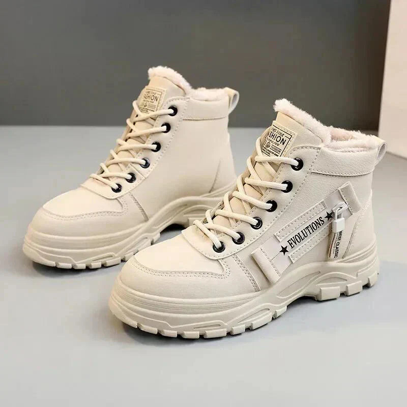 Street-wave Waterproof Women's Winter Boots With Soft Fleece Lining For Cold Wet Days Warm Durable